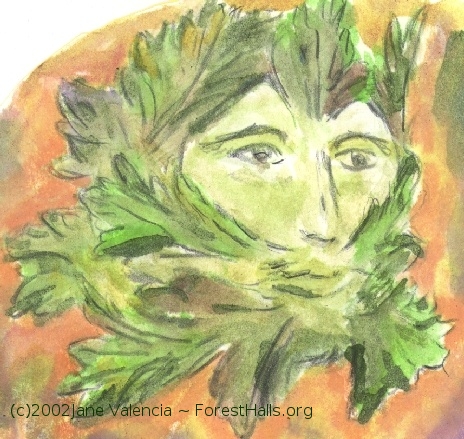 Green Man art by Jane Valencia